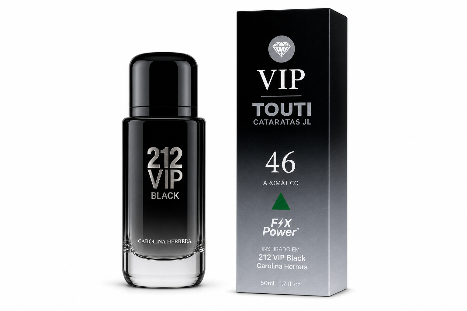 VIP 46 – Inspirado no 212 VIP Black | Perfume Masculino Aromático